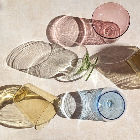 Colored glassware in sun