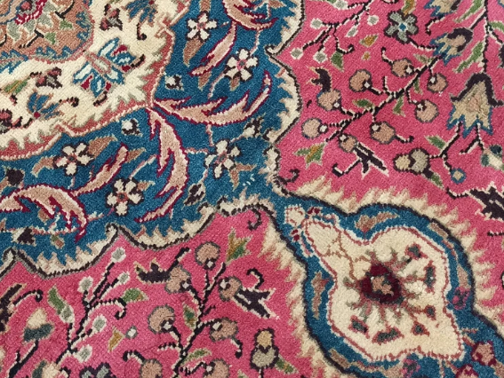 Ava Vintage Handwoven Turkish Runner, Pink and Blue, 2x10