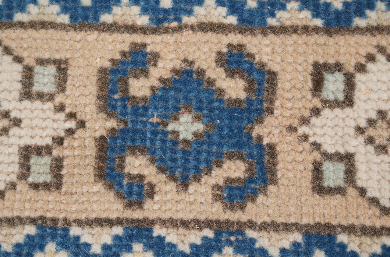 Cassia Vintage Handwoven Turkish Runner, Pink and Blue 3x10