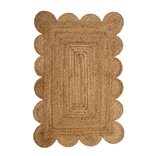 Scalloped Edges Jute Rug