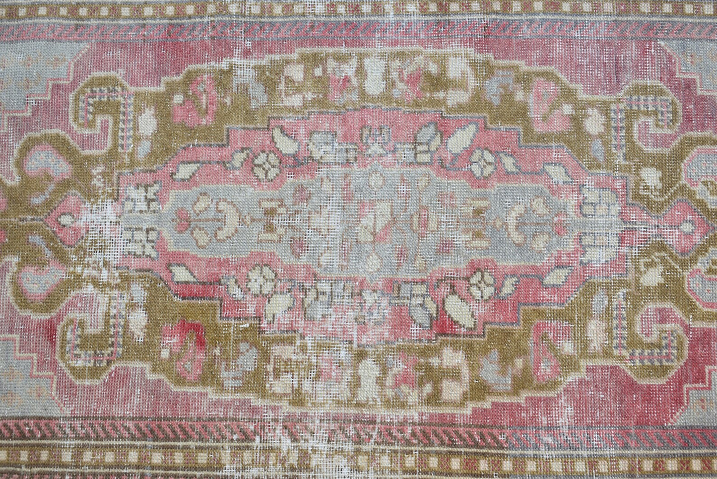 Ottava Vintage Handwoven Turkish Rug, Pink, Brown 4x8