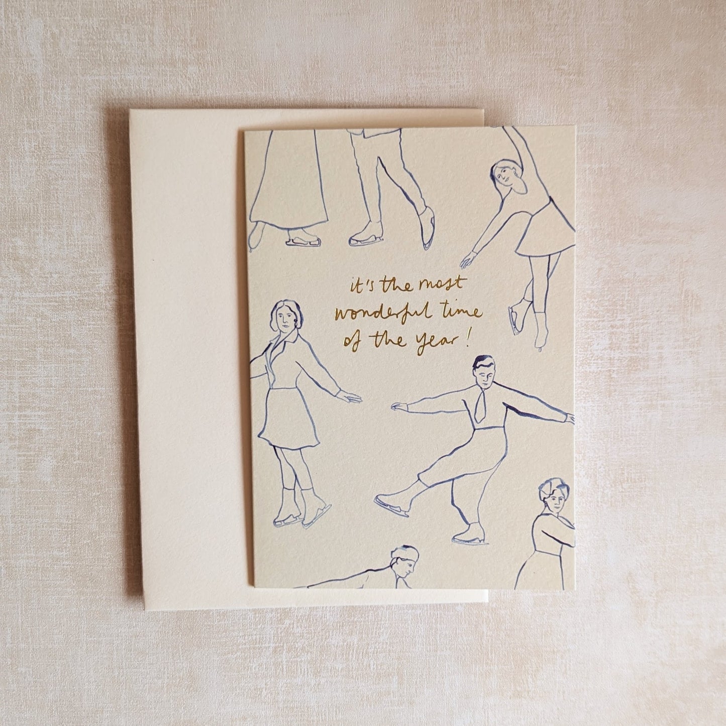 Ice Skaters Winter Holiday Card
