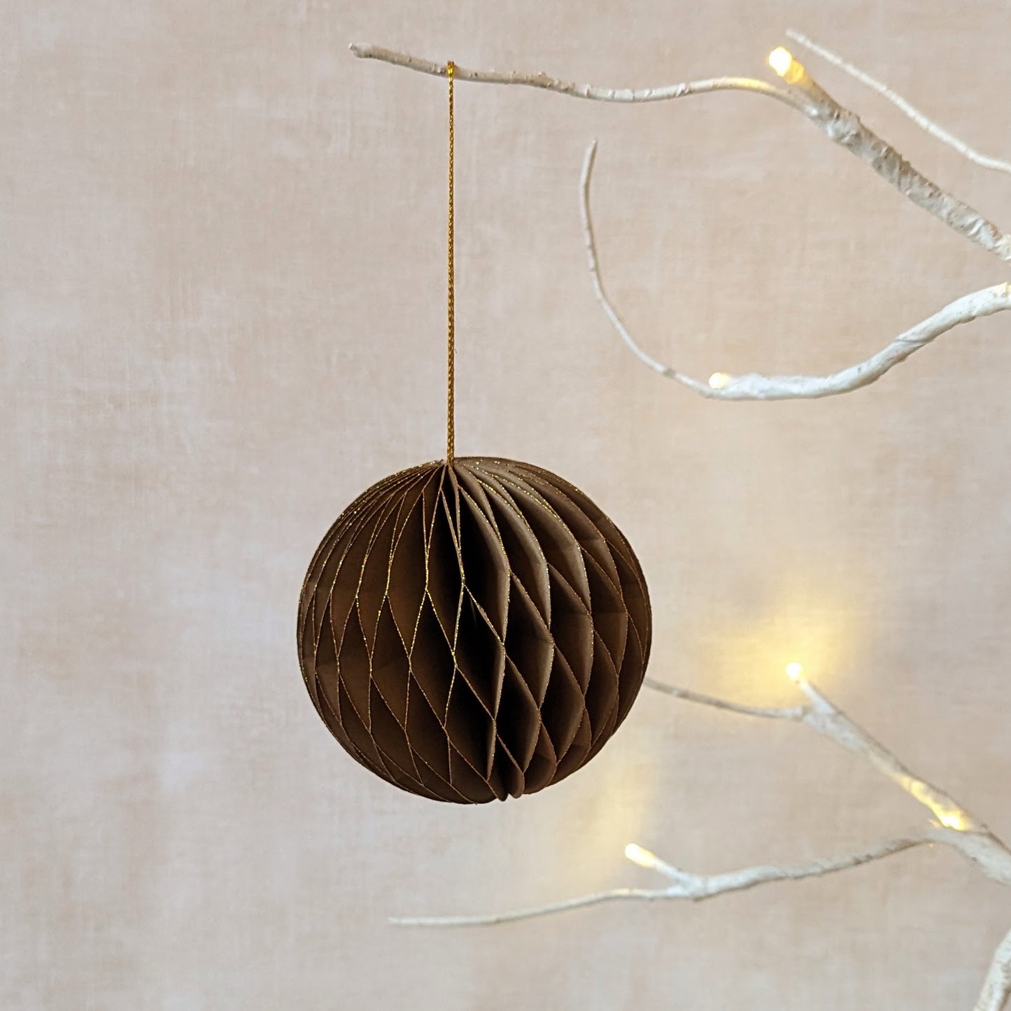 Handmade Paper Christmas Ornament - Brown