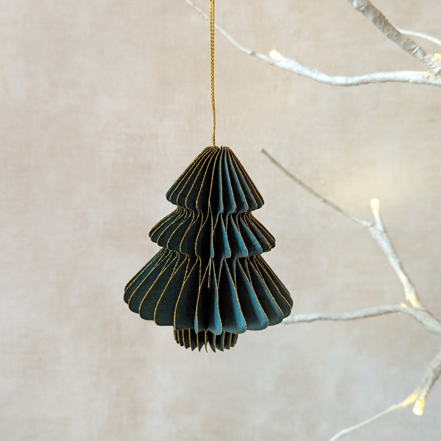 Handmade Paper Christmas Ornament - Hunter Green