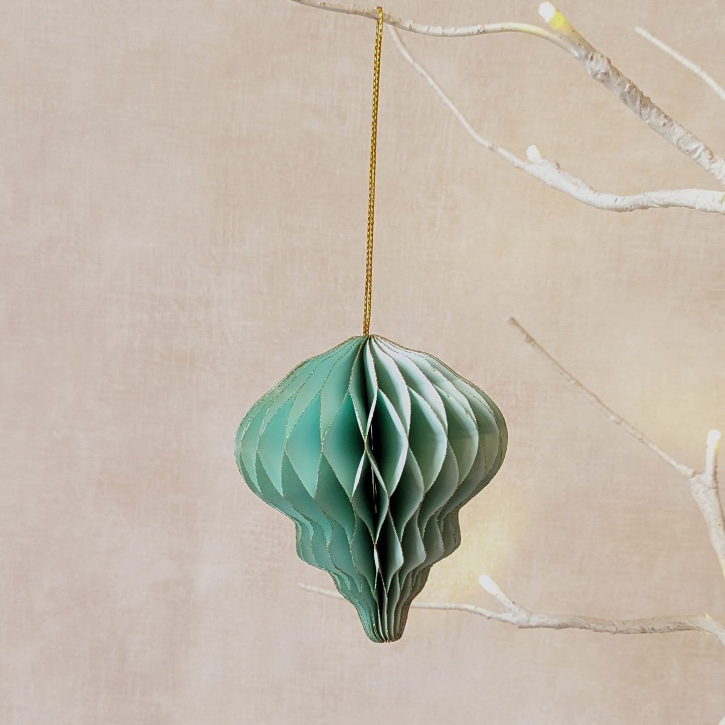 Handmade Paper Christmas Ornament - Mint Green