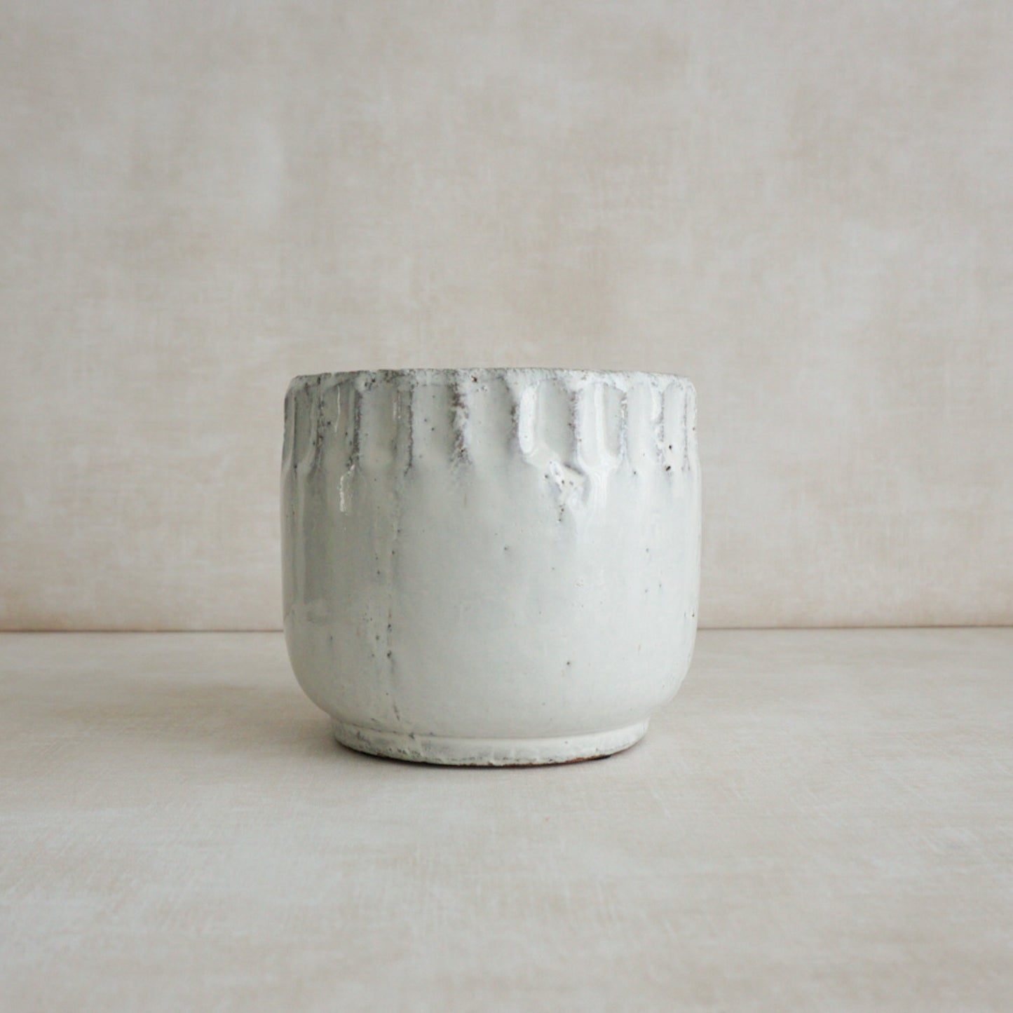 Glazed White Terracotta Planter Pot