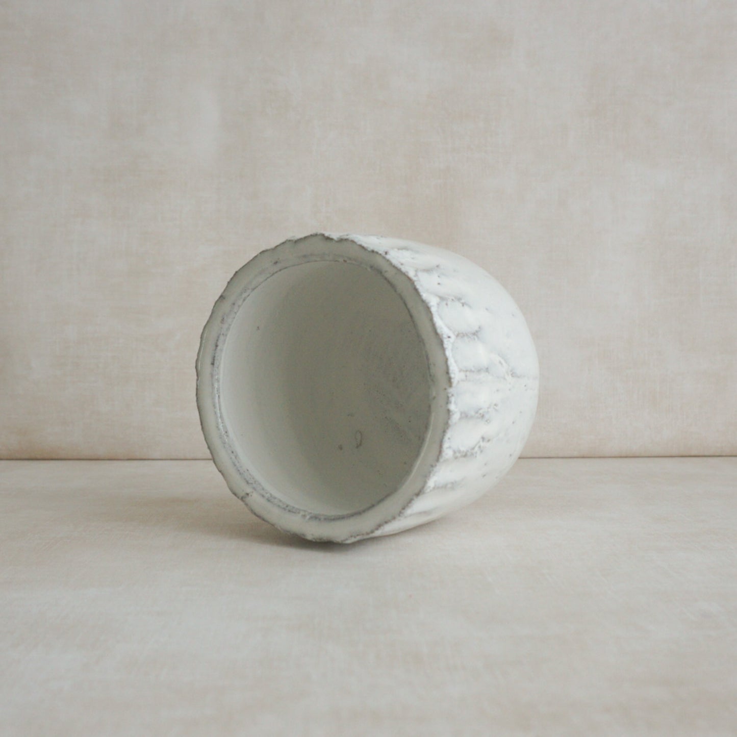 Glazed White Terracotta Planter Pot