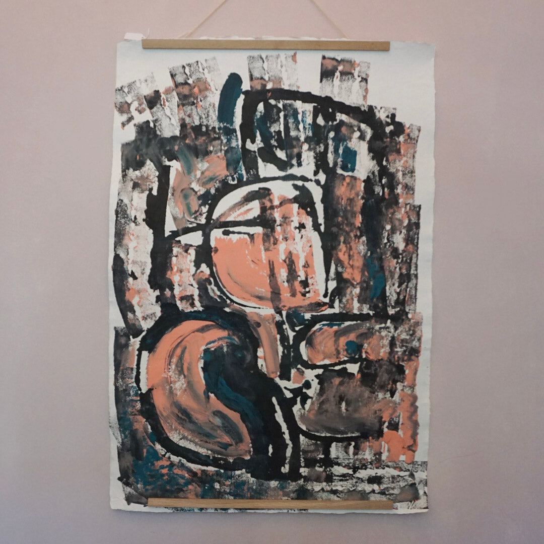 One-of-a-kind abstract artwork in a 39x27 size