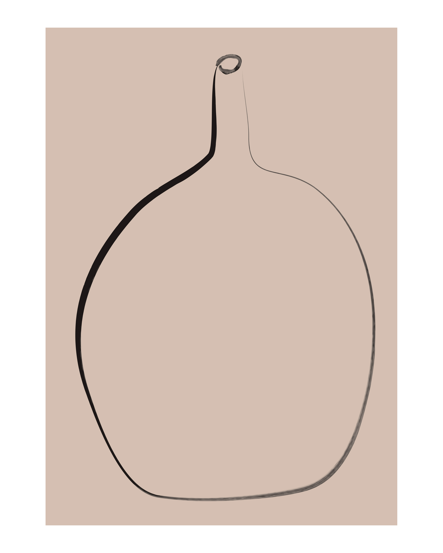 Vase on Beige Background Art Print