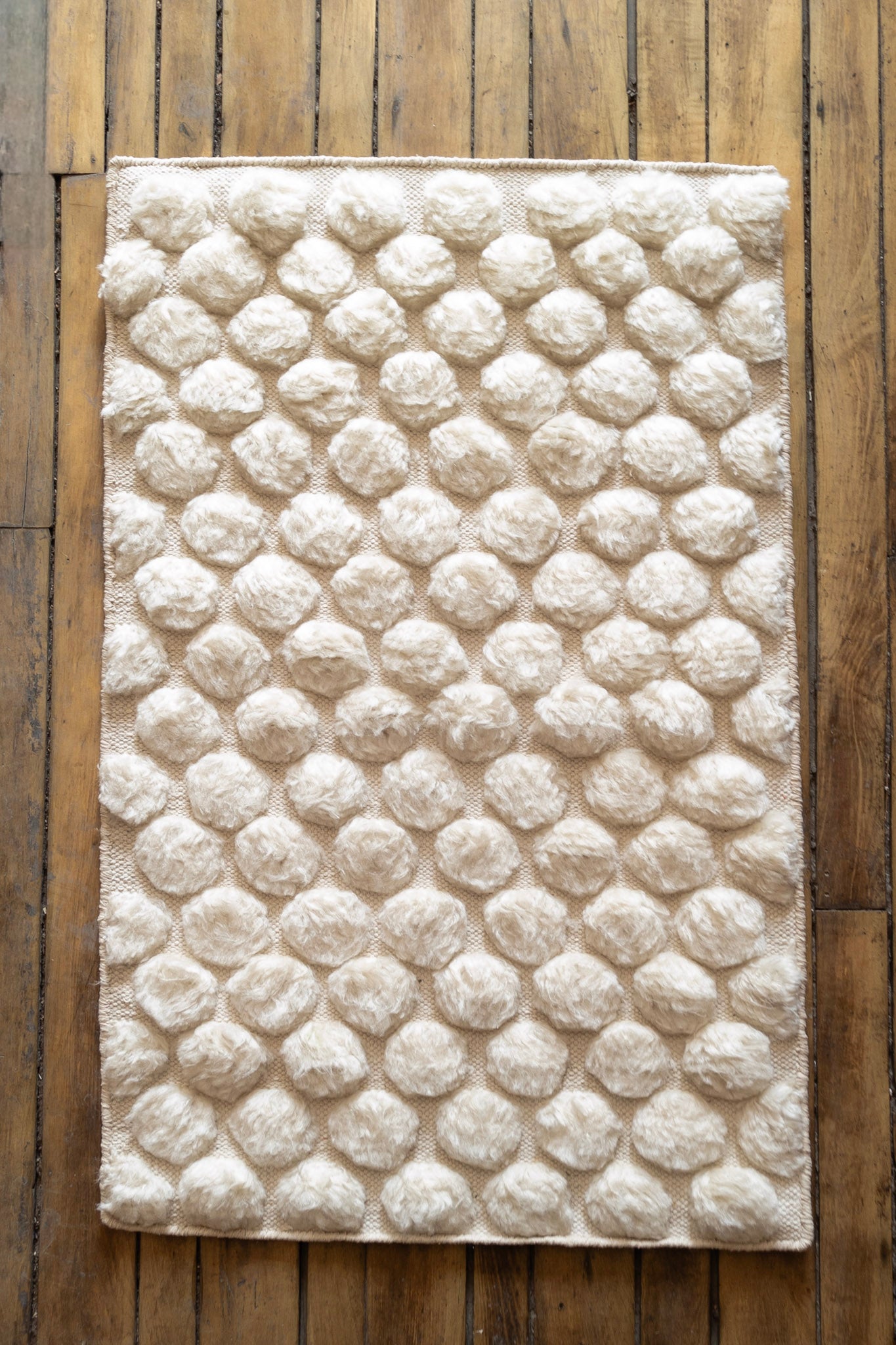 Wool Pom Pom Scatter Rug