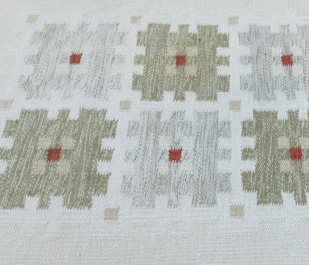 Alara Vintage Handwoven Turkish Rug, Natural, Green 3x5