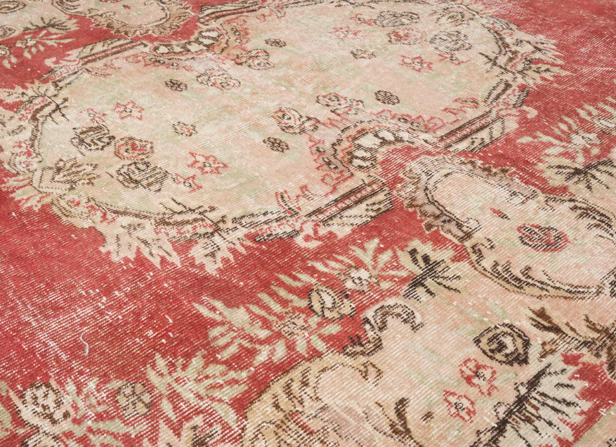 Amara Vintage Handwoven Turkish Rug, Deep Red, 6x9