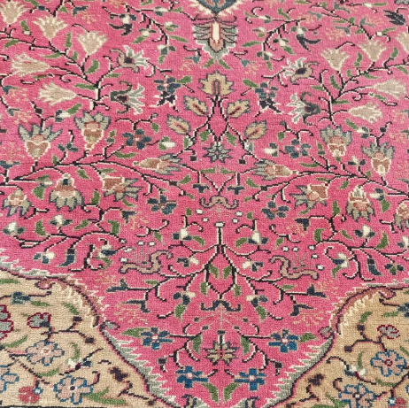 Ava Vintage Handwoven Turkish Runner, Pink and Blue, 2x10