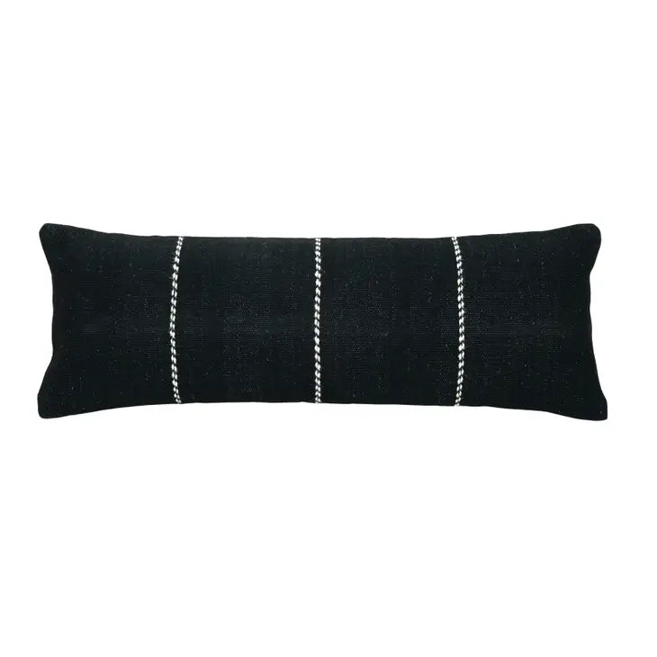 Good Weave Certified Black and White Lumbar Pillow