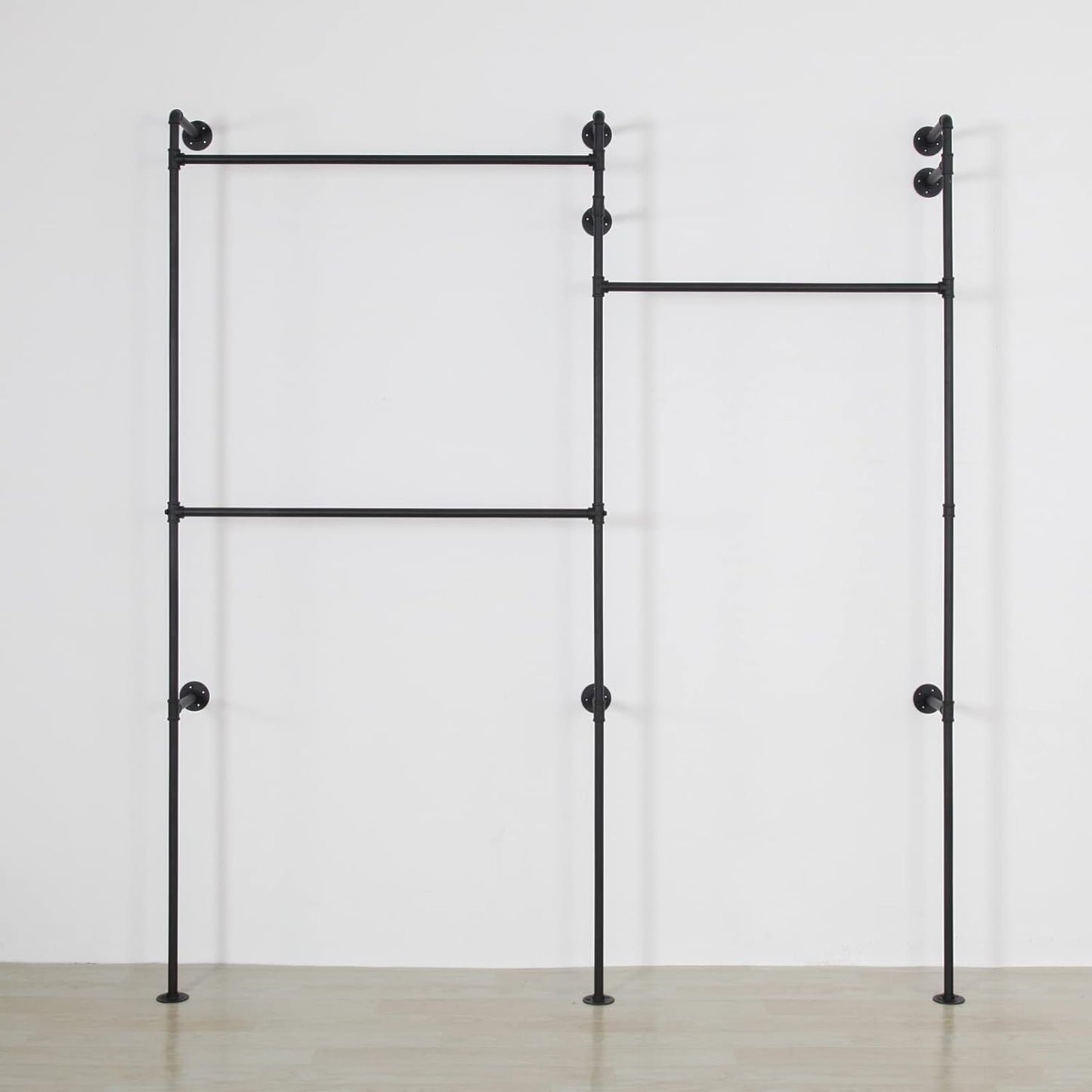 Industrial Pipe Wall Mounted Clothing Storage Rack