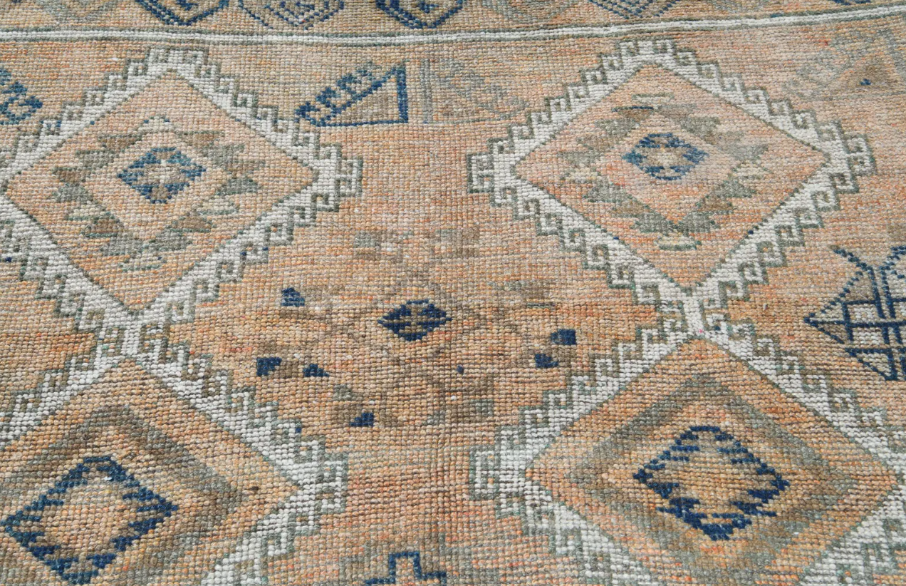 Dune Vintage Handwoven Turkish Runner, Beige, Navy Blue, 5x11