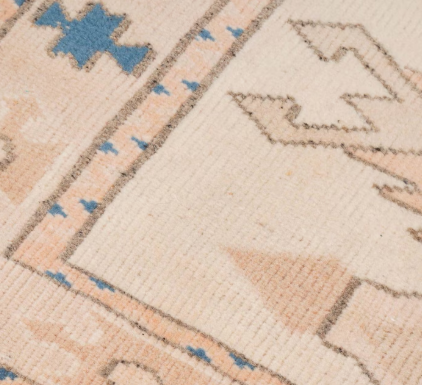 Elowen Vintage Handwoven Turkish Runner Rug, Light Blue, 3x9