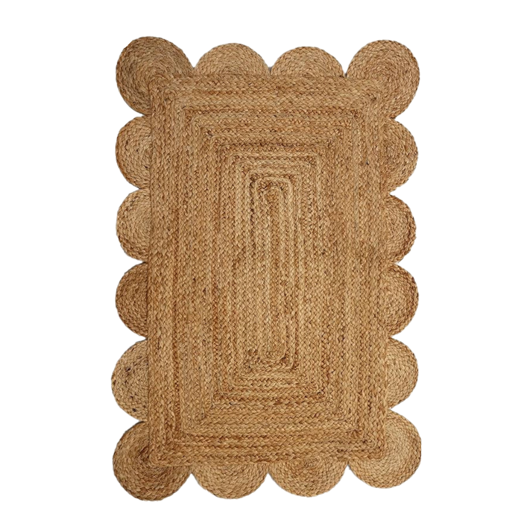 Scalloped Edges Jute Rug