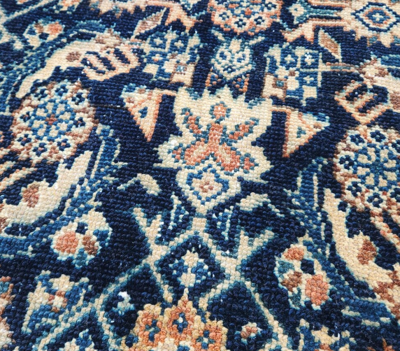 Isak Vintage Handwoven Turkish Runner, Navy Blue 2x6