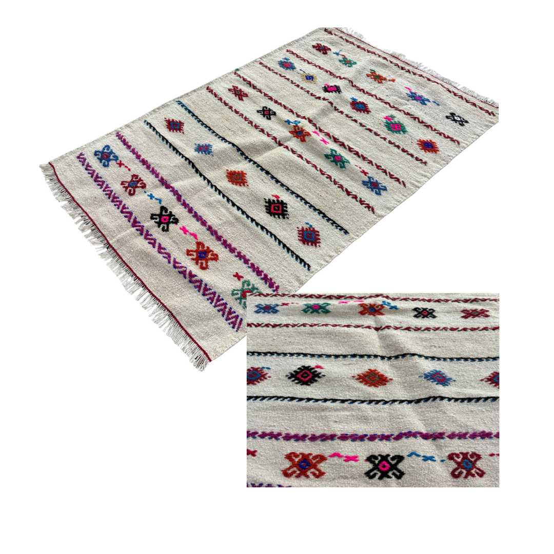 Kala Vintage Handwoven Turkish Rug, Natural, 2x3