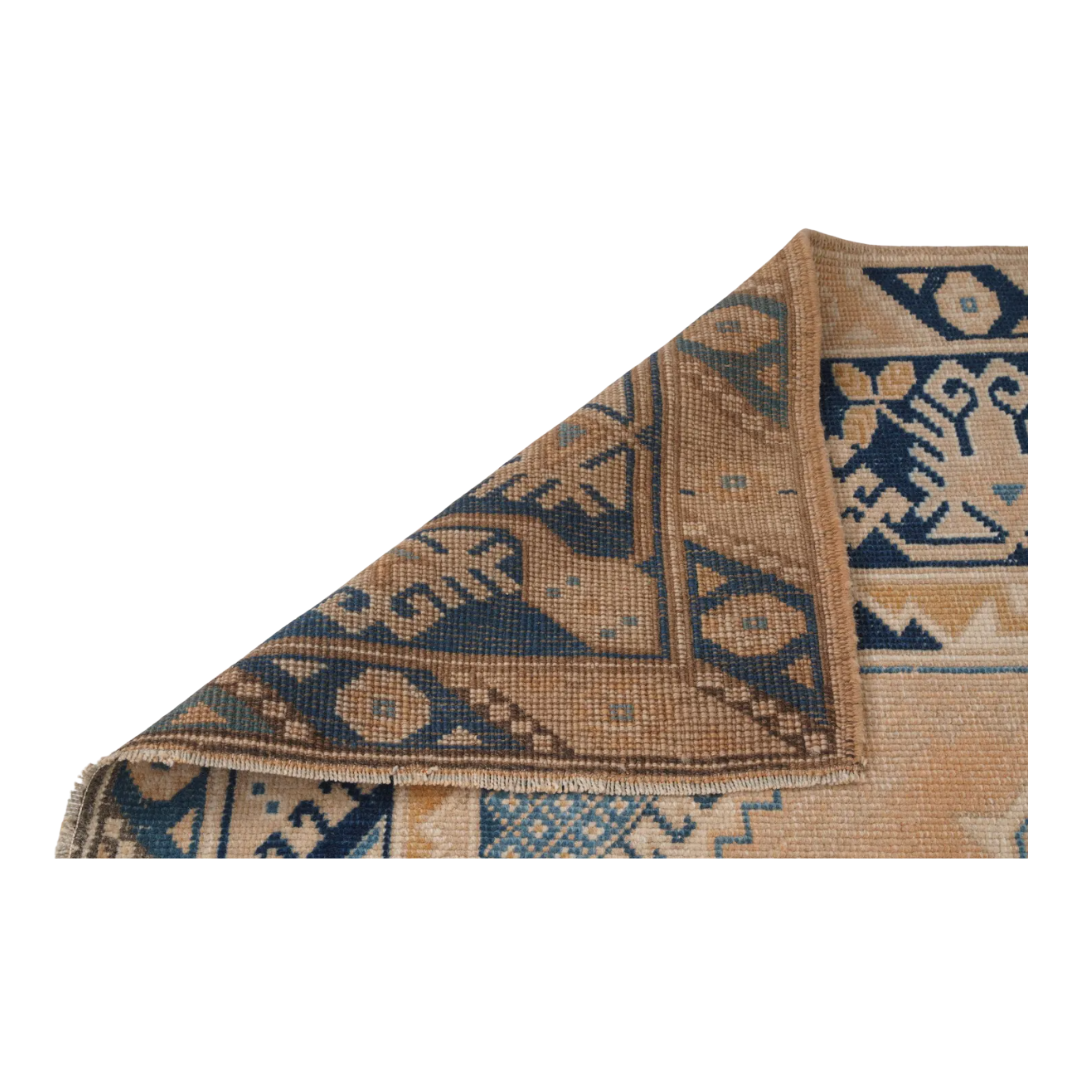 Lali Vintage Handwoven Turkish Rug, Navy Blue, 4x6