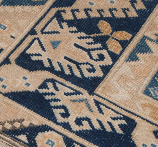 Lali Vintage Handwoven Turkish Rug, Navy Blue, 4x6