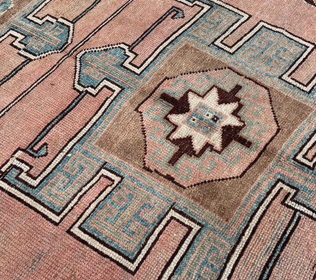 Mesa Vintage Handwoven Turkish Rug, Peach, Brown 5x6