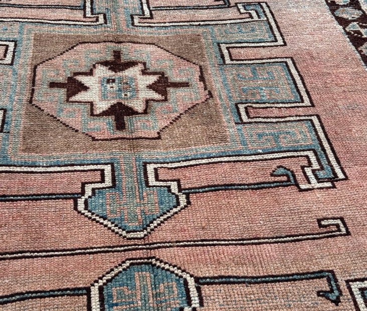 Mesa Vintage Handwoven Turkish Rug, Peach, Brown 5x6