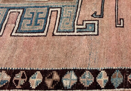 Mesa Vintage Handwoven Turkish Rug, Peach, Brown 5x6