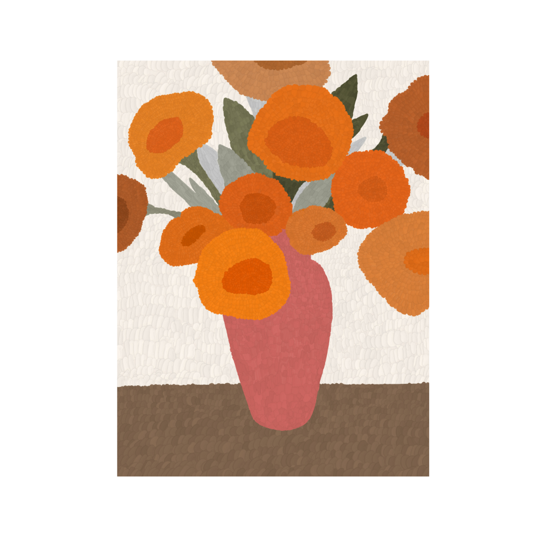 Orange Flowers Giclee Art Print