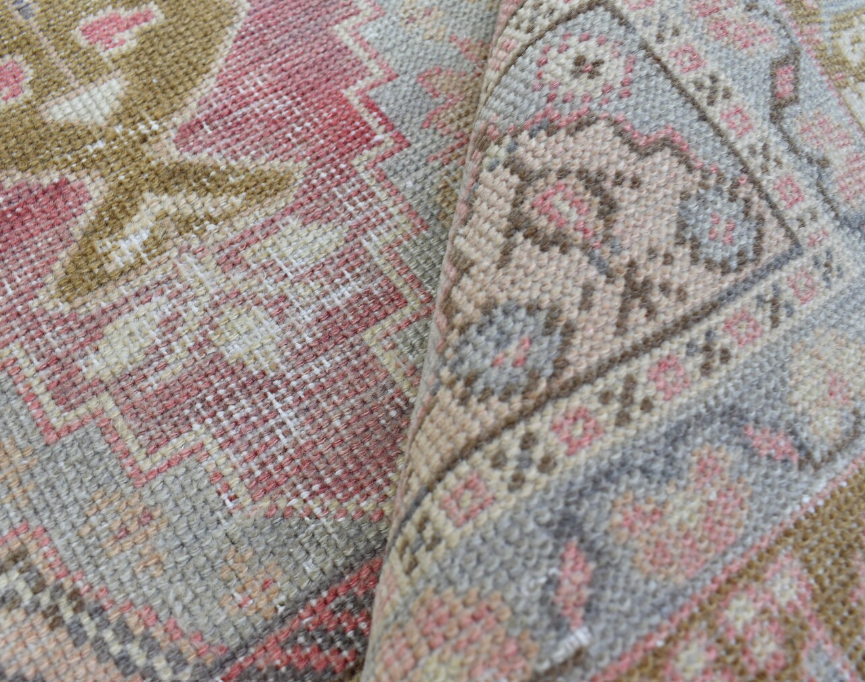 Ottava Vintage Handwoven Turkish Rug, Pink, Brown 4x8