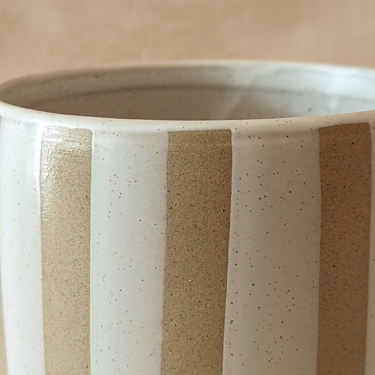 Ceramic Neutral Stripes Planter Pot
