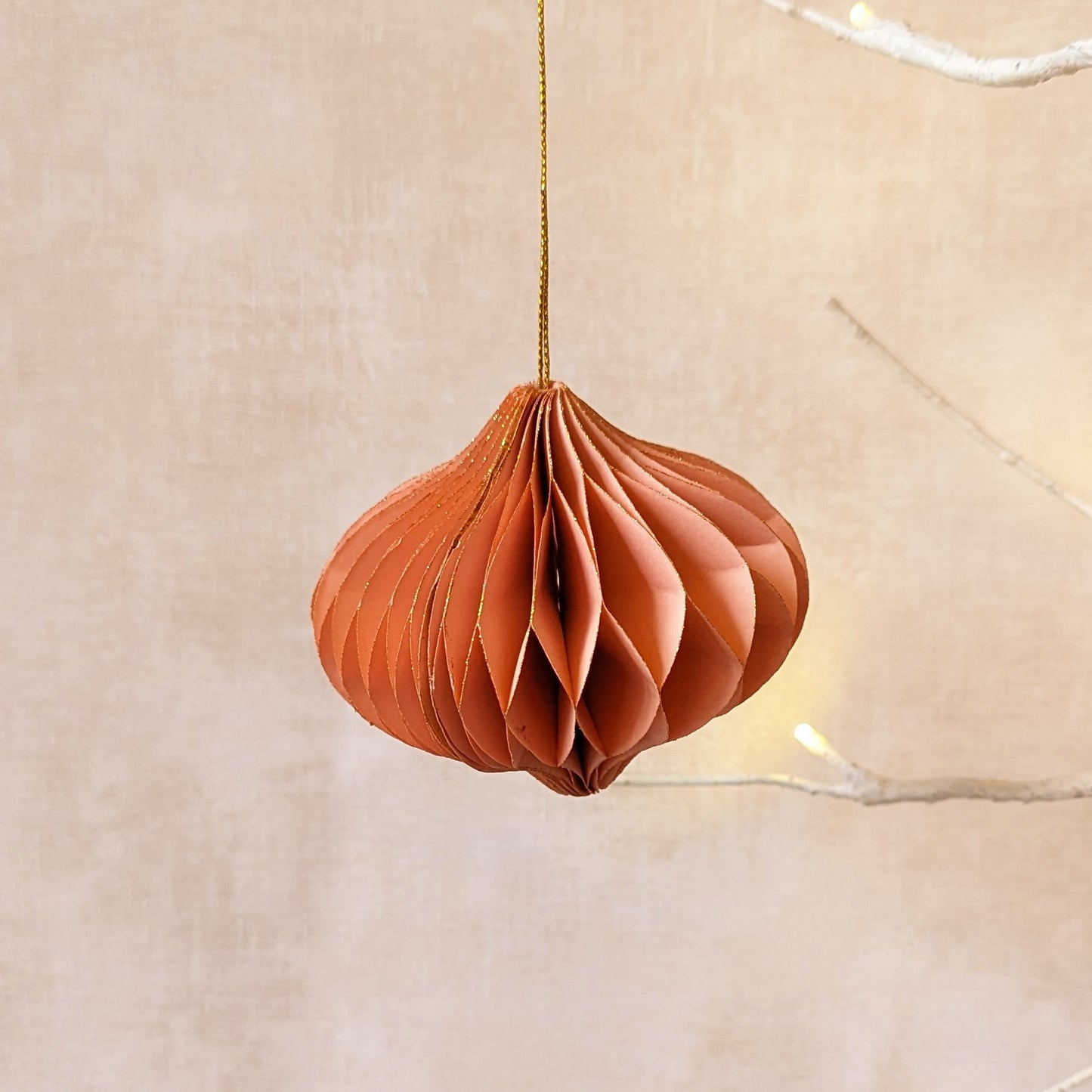 Handmade Paper Ornament - Peach