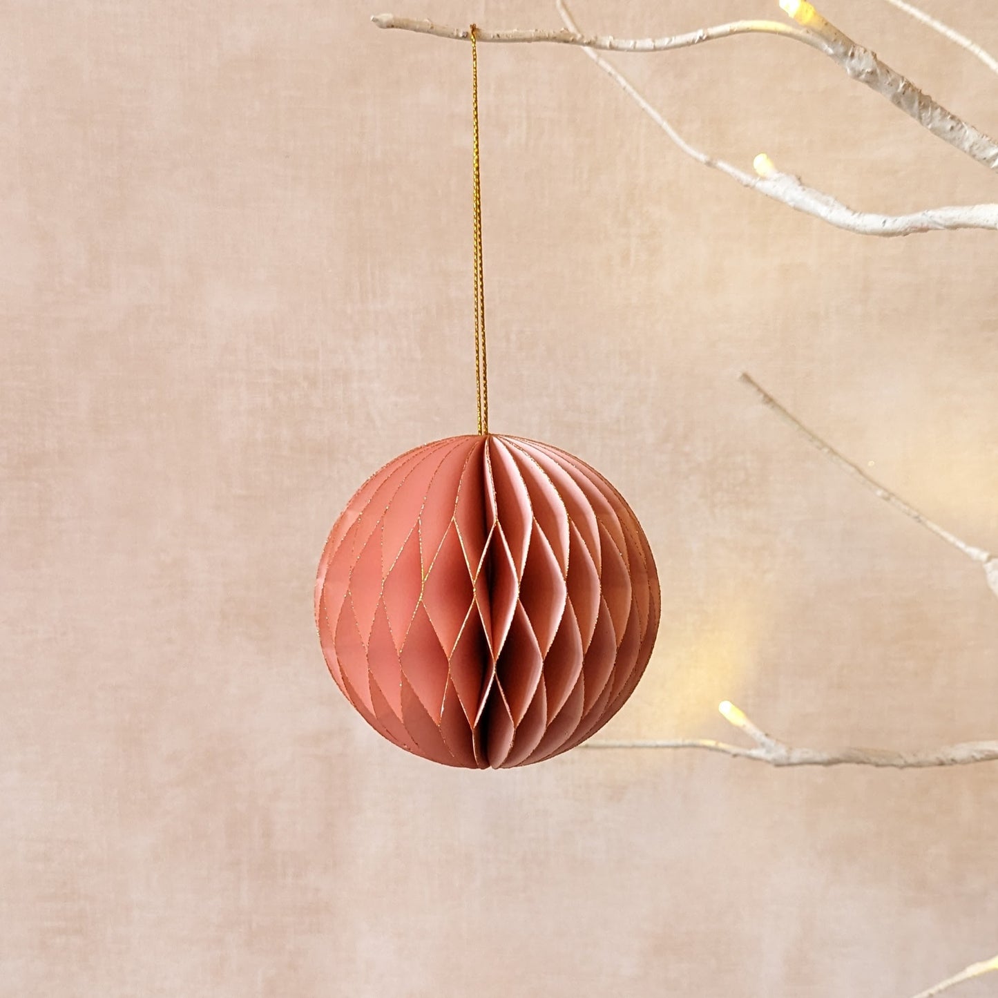 Handmade Paper Ornament - Pink