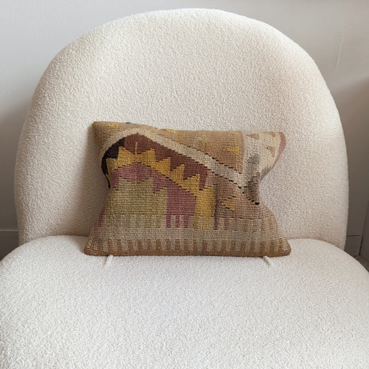 Vintage Brown and Olive Kilim Pillow