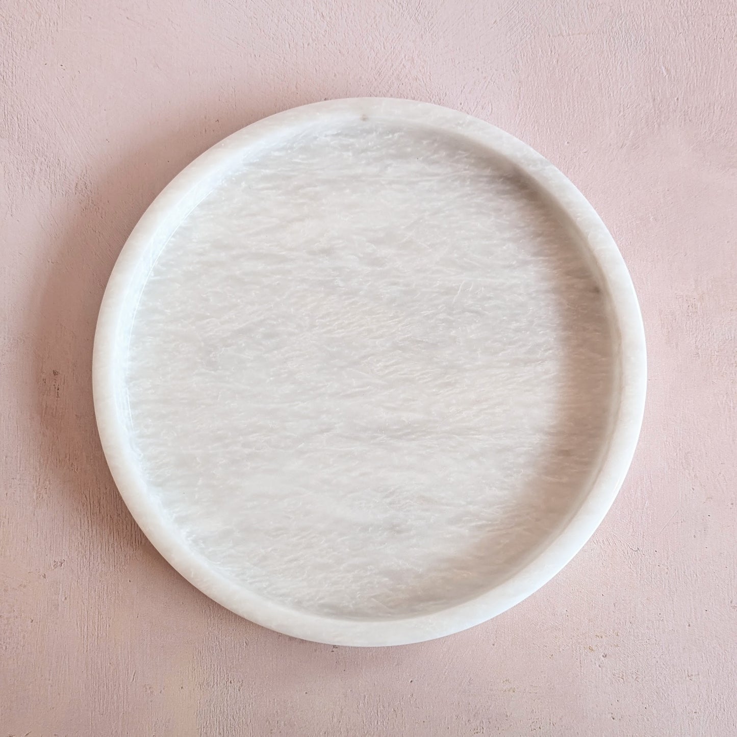 White Round Marble Decorative Tray