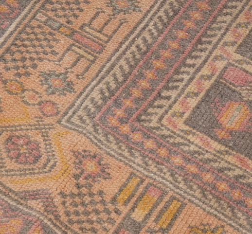 Solea Vintage Handwoven Turkish Rug, Rose, 4x8