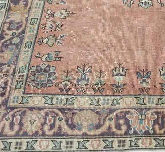 Thistle Vintage Handwoven Turkish Rug, Pink, 4x6