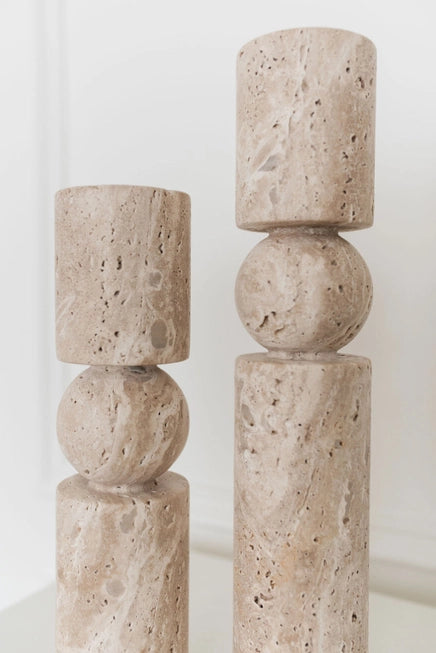 Travertine Dual Candle Holder