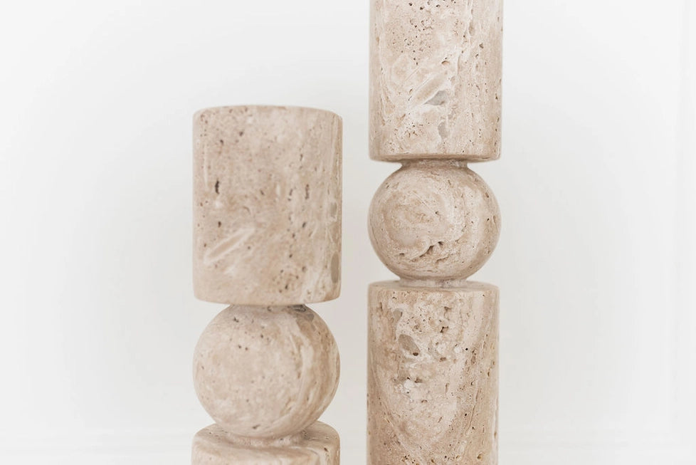 Travertine Dual Candle Holder