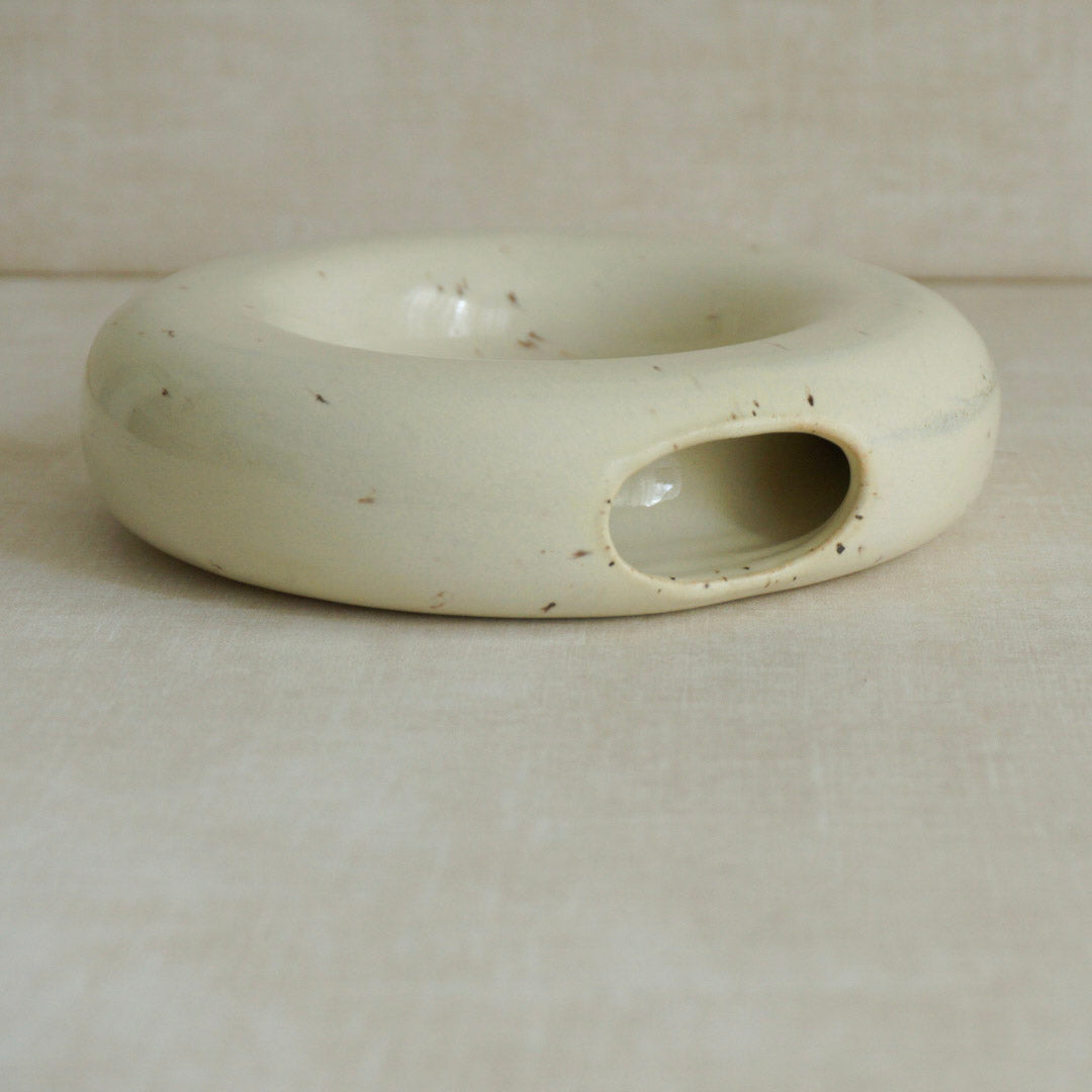 Speckled Cream Donut Vase