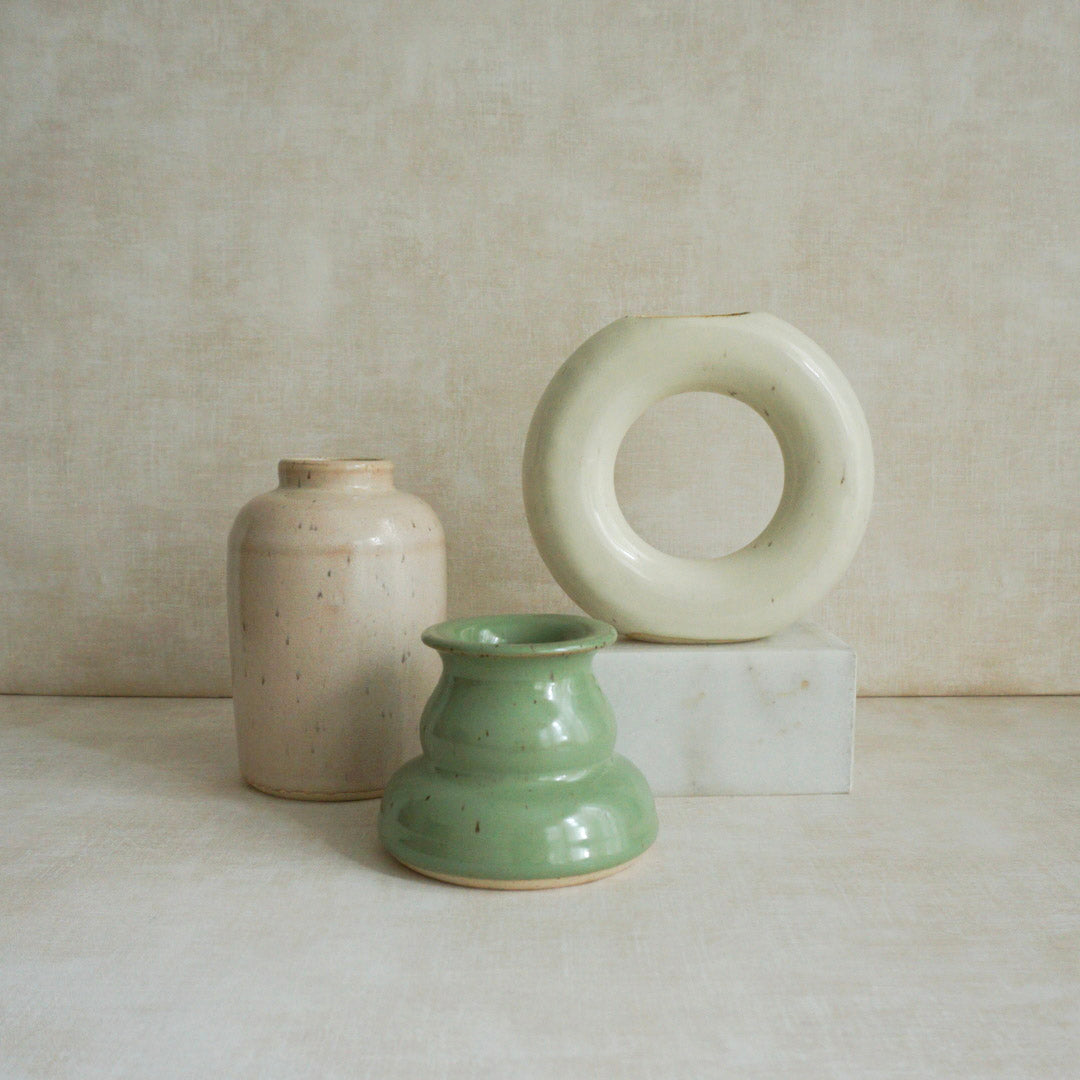 Pistachio Green Handmade Ceramic Bud Vase