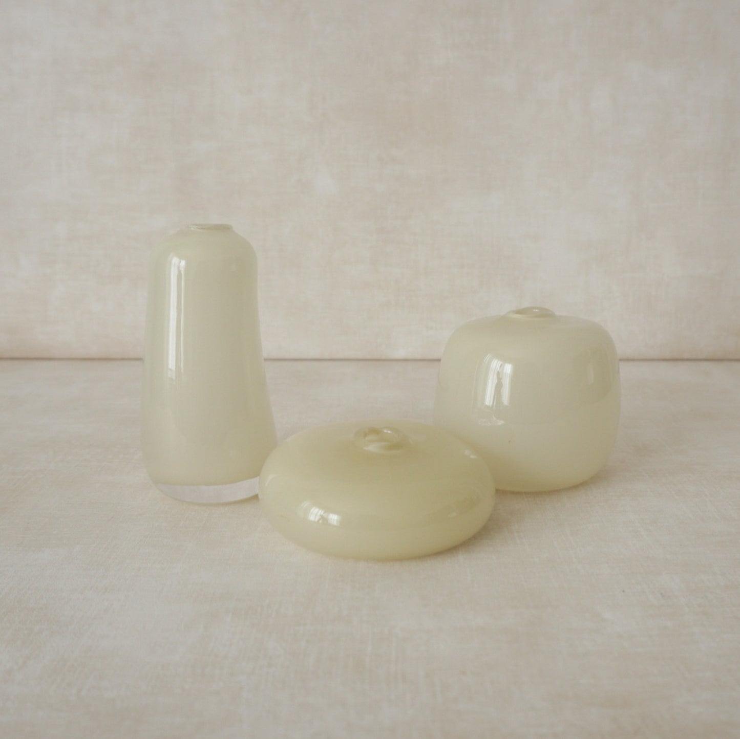 Little Gems Blown Glass Bud Vases - Off White