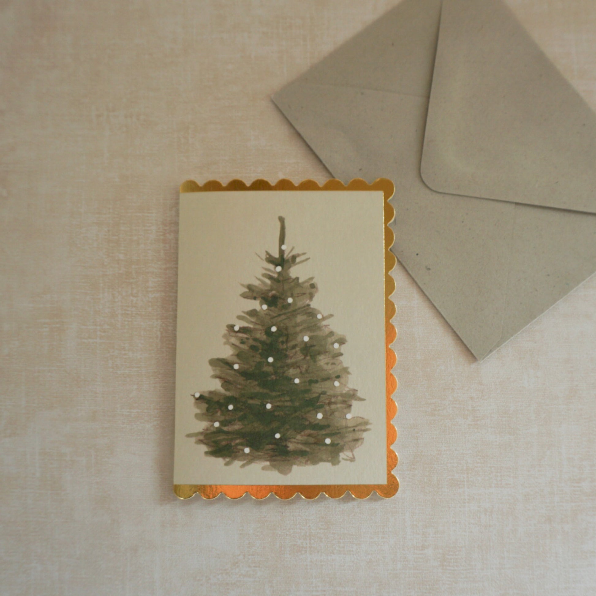Christmas tree design high-quality gold foil detail greeting card for Christmas