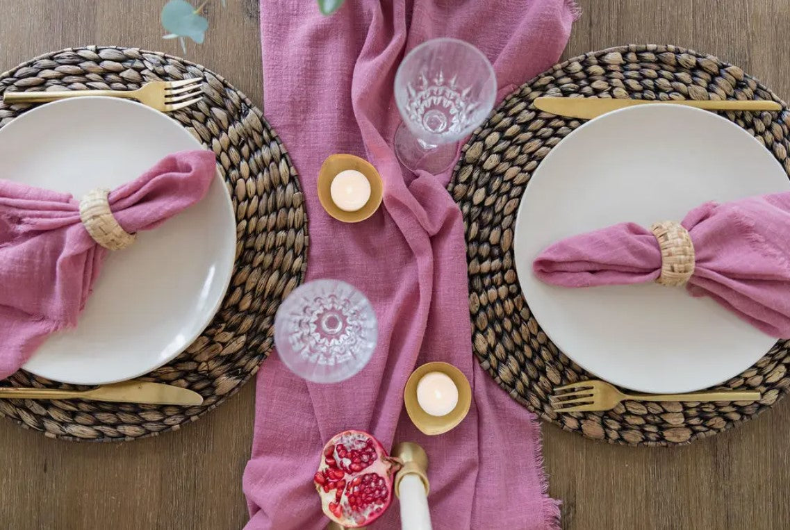 Versatile and eco-friendly cotton gauze table runner for everyday use"